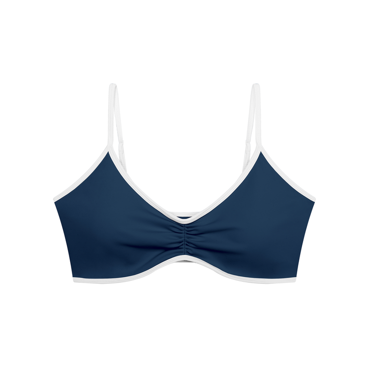 Loki & Ivy Color Block Ruched V-Neck Sports Bra THRIXINE