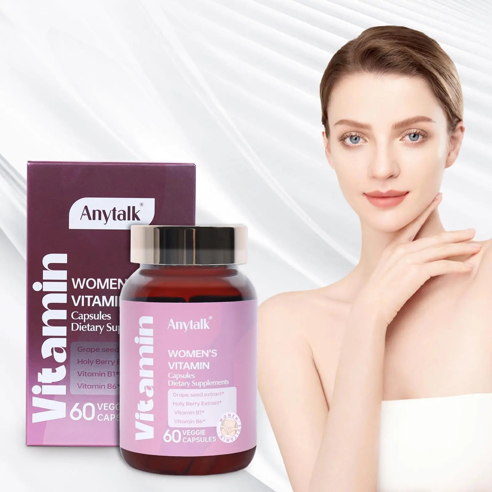 Women's Multivitamin, Multidimensional Mineral Supplement, Revitalizes Energy, Improves Mood, Nourishes Hair, Skin And Nails Roksy