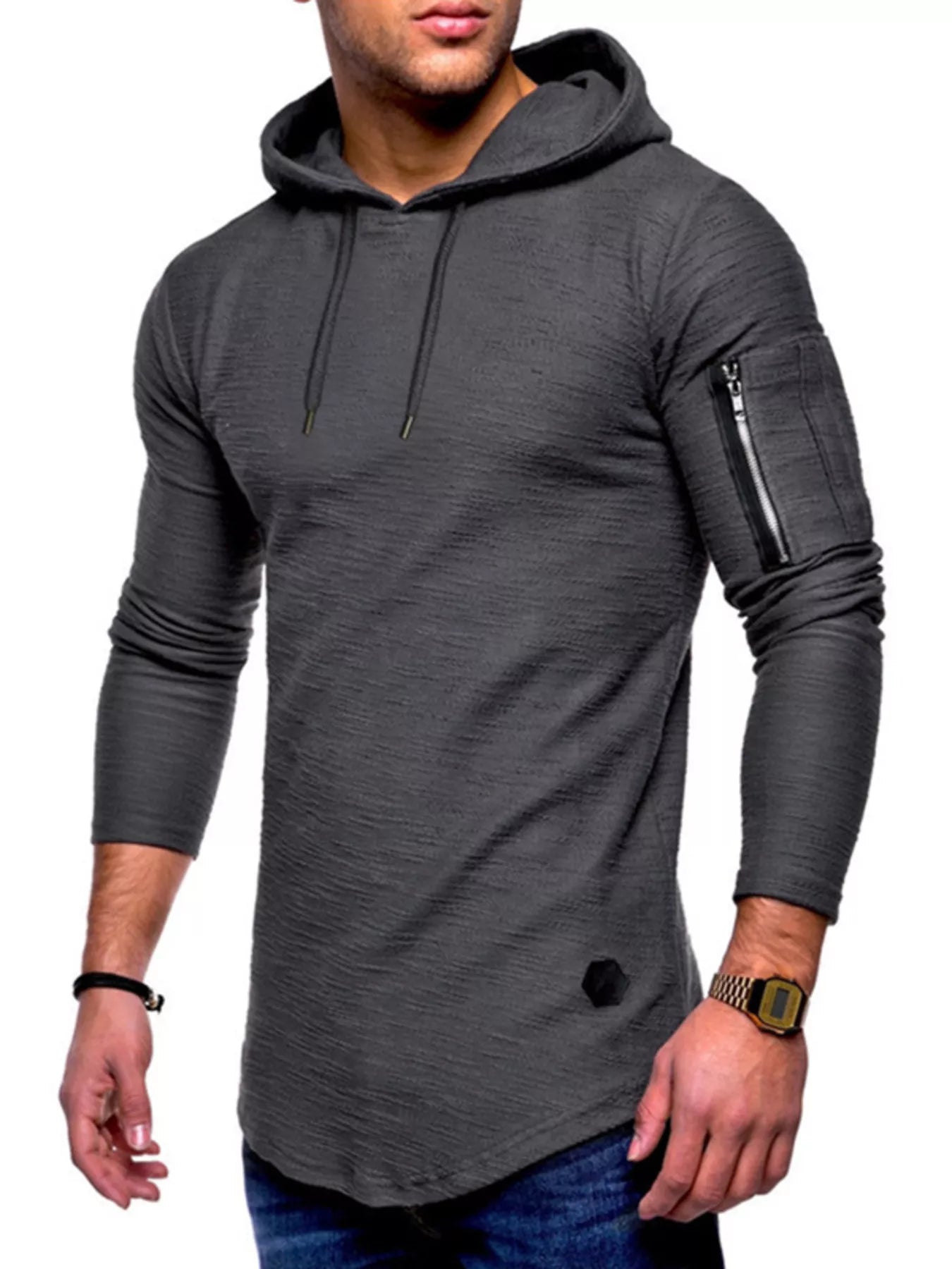 Men's Plus Size Casual Slim Fit Long Sleeve Hoodie