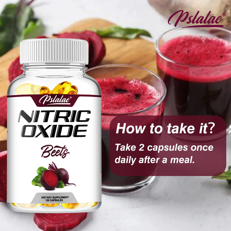 Nitric Oxide Beetroot Supplement – Natural Energy – Supports Heart Health - 120 Capsules Roksy