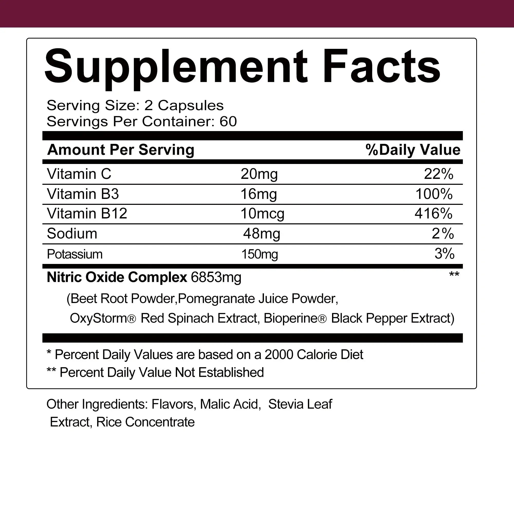 Nitric Oxide Beetroot Supplement – Natural Energy – Supports Heart Health - 120 Capsules Roksy