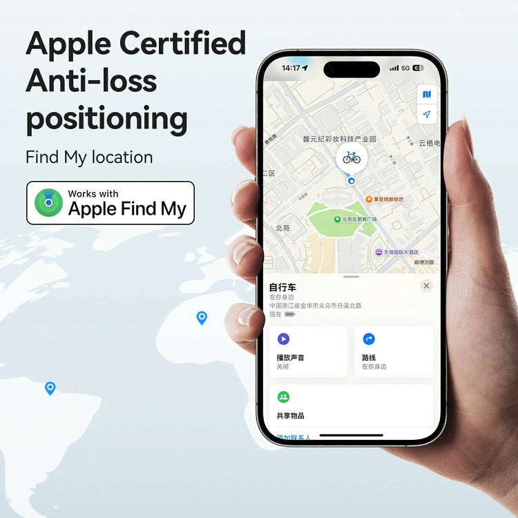 Bike Locator Anti Theft Device Compatible Apple AirTag ROCKBROS-US