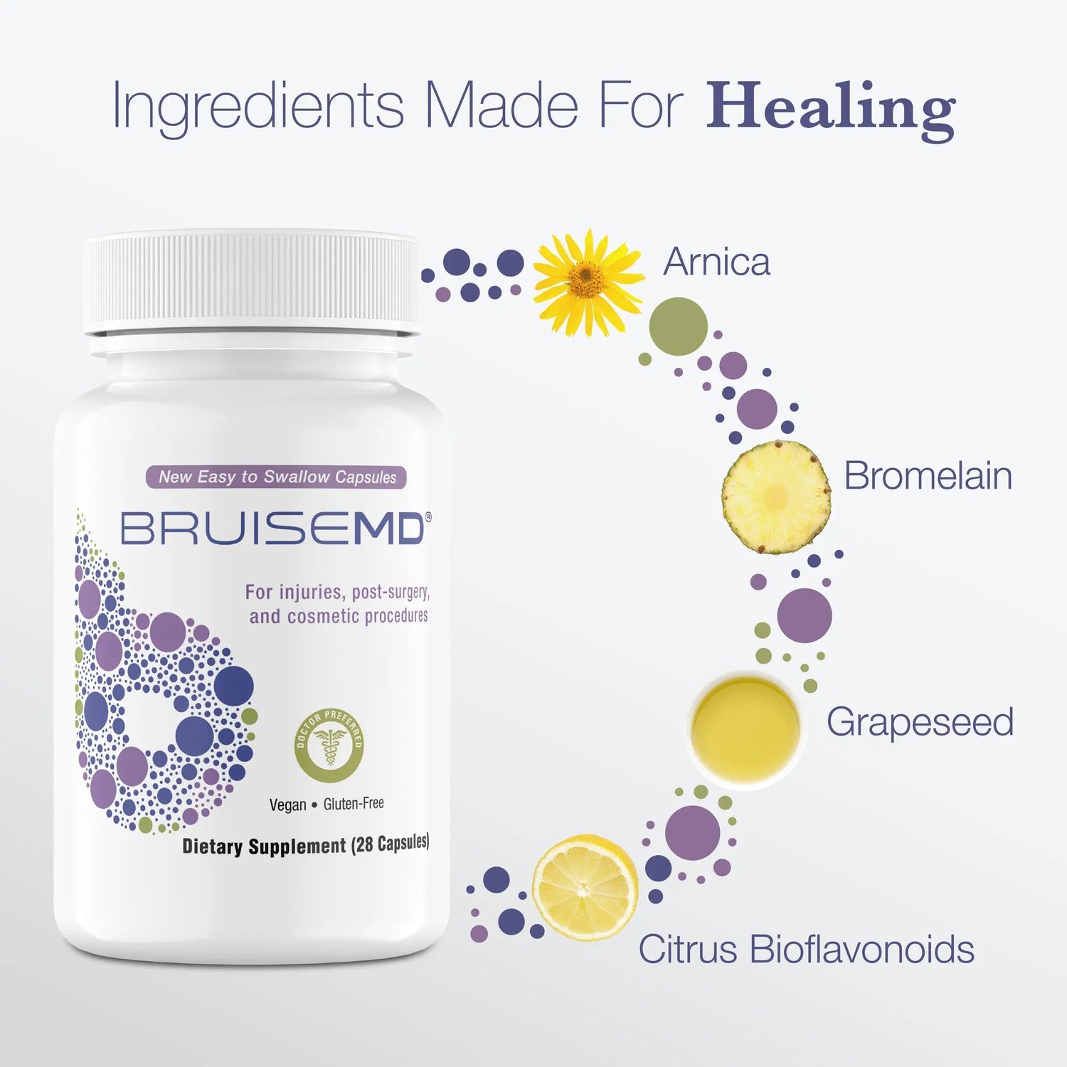 BruiseMD Arnica & Bromelain Capsules – Bruise & Swelling Relief Bruise-MD