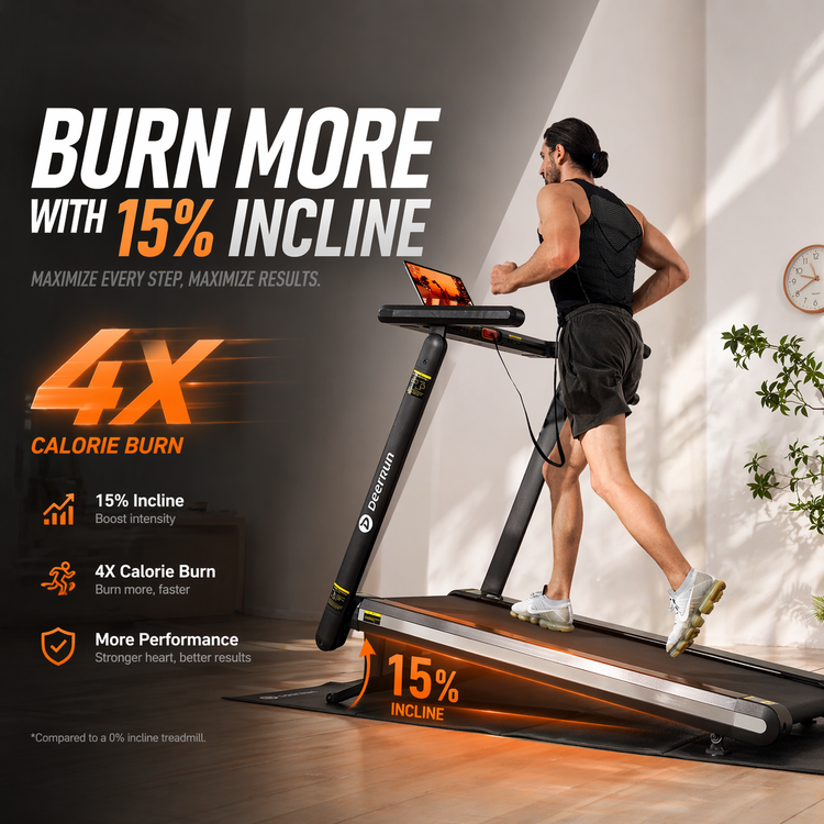 DeerRun X20 Incline Home Treadmill with 15% Auto Incline & Full Running Deck | 400 lbs, 11.3 mph DeerRun®