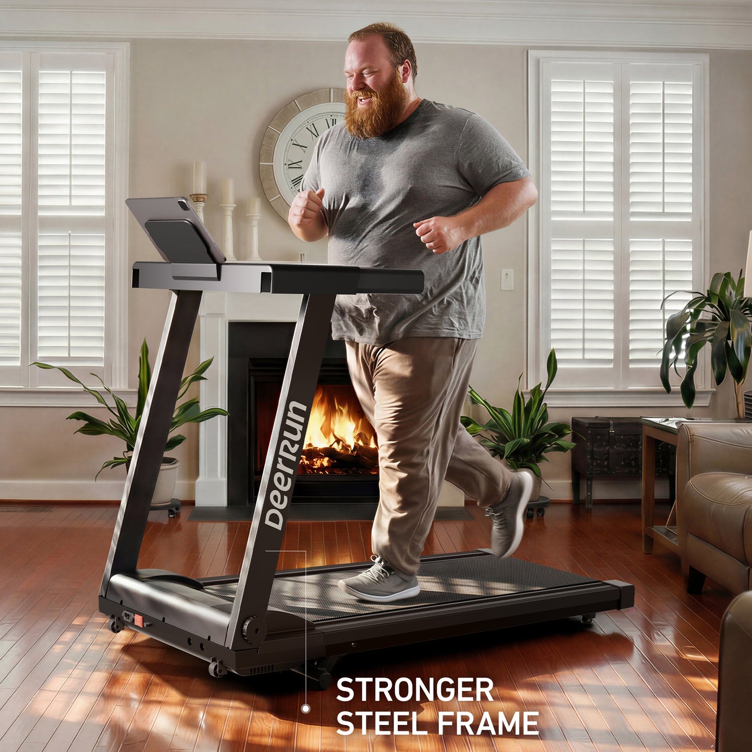 DeerRun All-New 2026 A1 Pro Move+ Smart Foldable Treadmill with 6% Incline & NFC | 350 lbs, 10 mph, Black DeerRun®