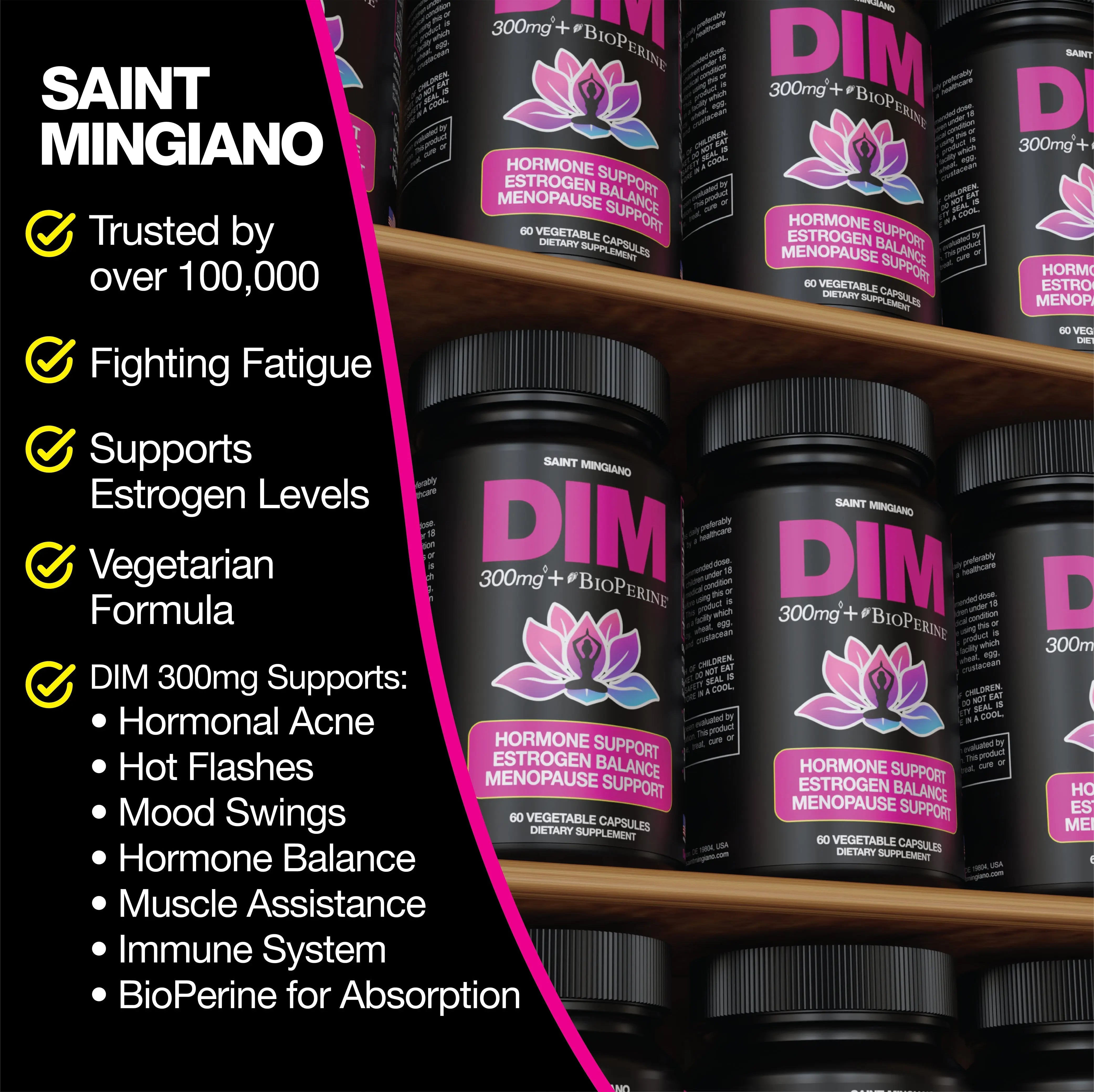 DIM 300 mg Women’s Hormone & Menopause Support Saint Mingiano - Supplements & Wellness Dedicated to Holistic Health