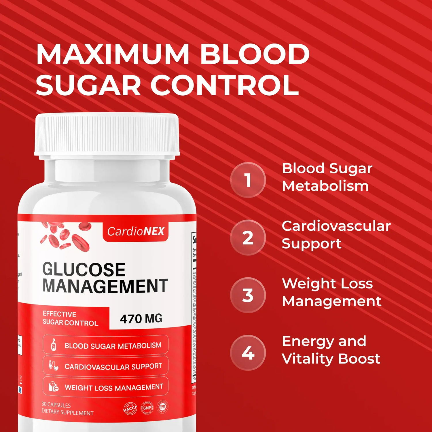 CardioNEX Glucose Management RevitMe - Supplements Store