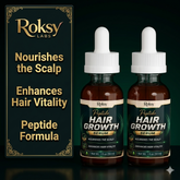 Peptide Hair Growth Serum 2 Pack | 5 Bioactive Peptides Rosemary Saw Palmetto Arginine | Hair Growth Scalp Nourishment and Hair Vitality | 30ml Each Roksy