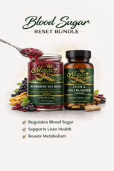 Blood Sugar Reset Bundle - Berberine Sea Moss Gel 16oz + Liver & Gallbladder Cleanse Detox Capsules (60 Caps) Seamoss depot
