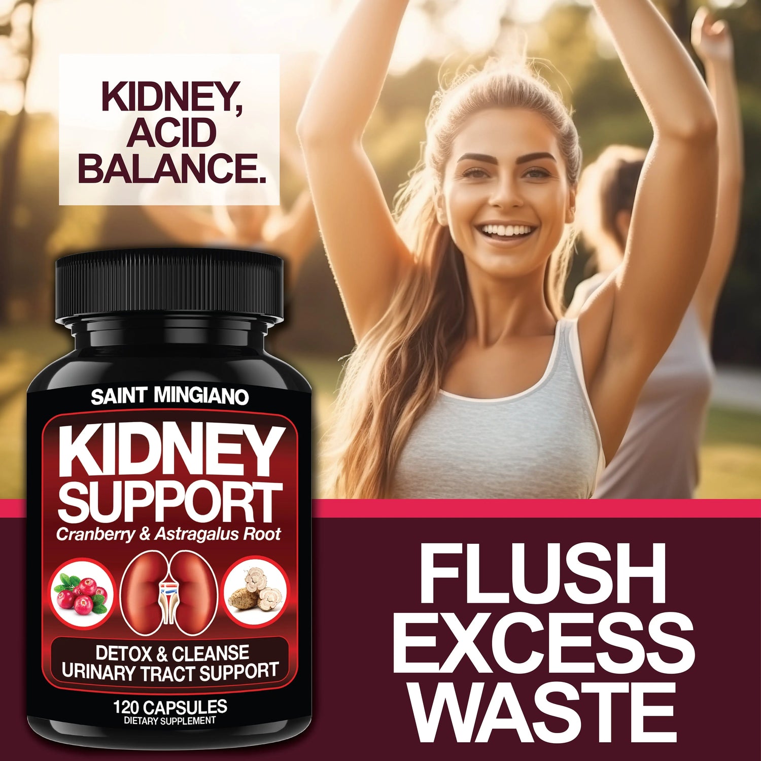 Kidney Support Cleanse – Cranberry & Astragalus Capsules Saint Mingiano - Supplements & Wellness Dedicated to Holistic Health