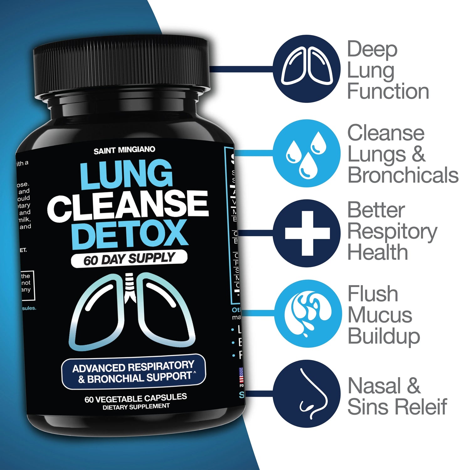 Lung Cleanse Detox – 60 Day Support Saint Mingiano - Supplements & Wellness Dedicated to Holistic Health