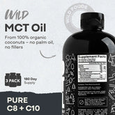 Wild MCT Oil – 100% Coconut-Sourced Brain & Body Fuel, 63 Servings Wild Foods