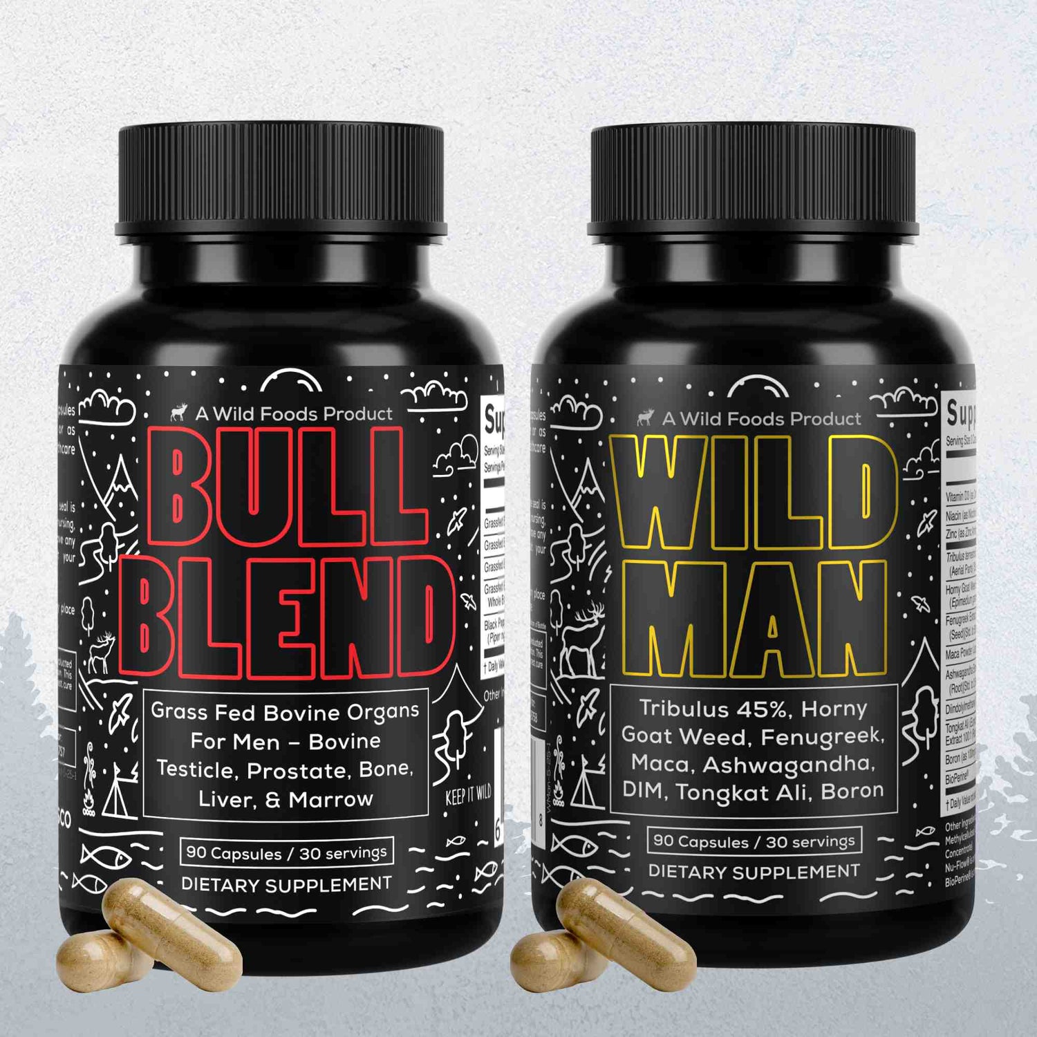 Bull Blend, 30 servings – Natural Male Hormone & Energy Support Wild Foods