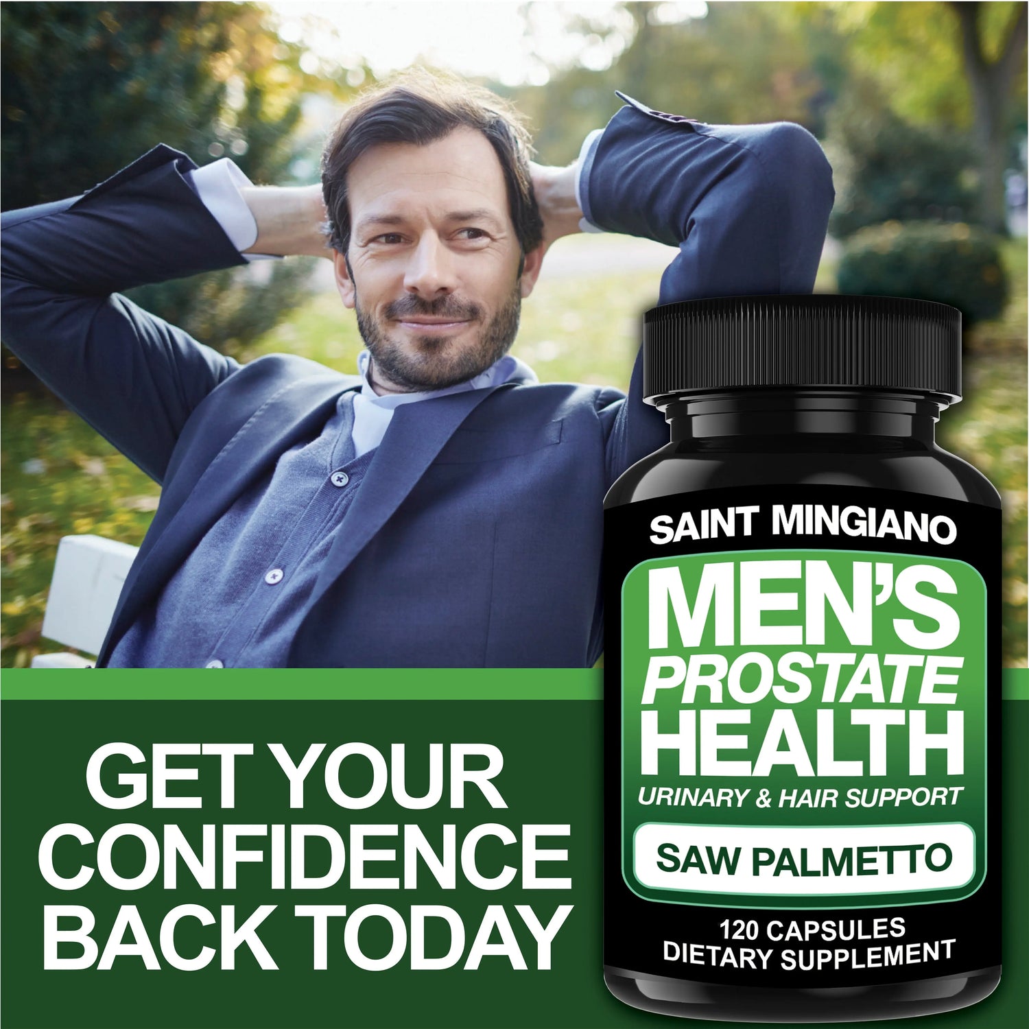 Men’s Prostate Health Supplement – 120 Capsules Saint Mingiano - Supplements & Wellness Dedicated to Holistic Health