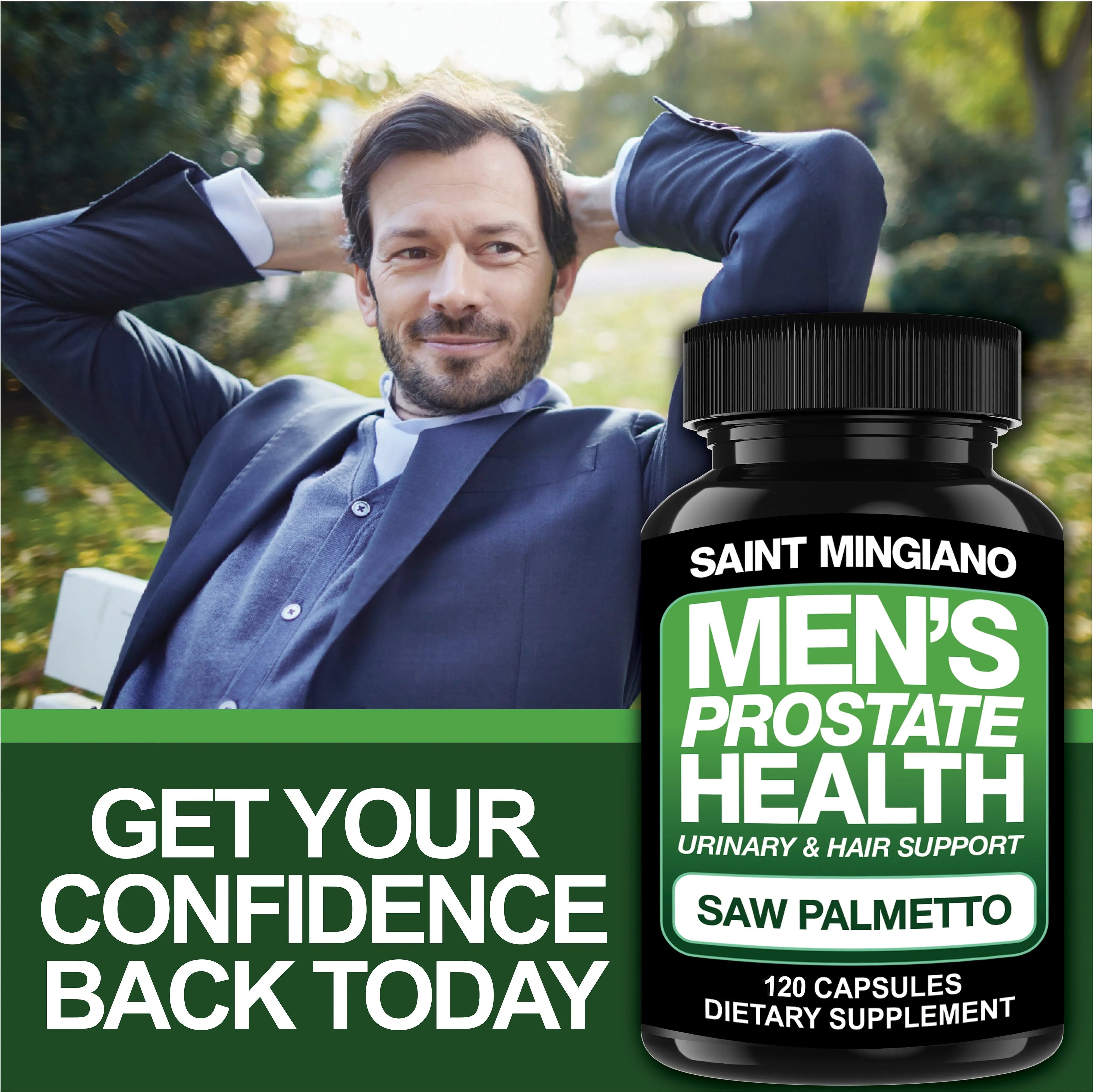 Men’s Prostate Health Supplement – 120 Capsules Saint Mingiano - Supplements & Wellness Dedicated to Holistic Health