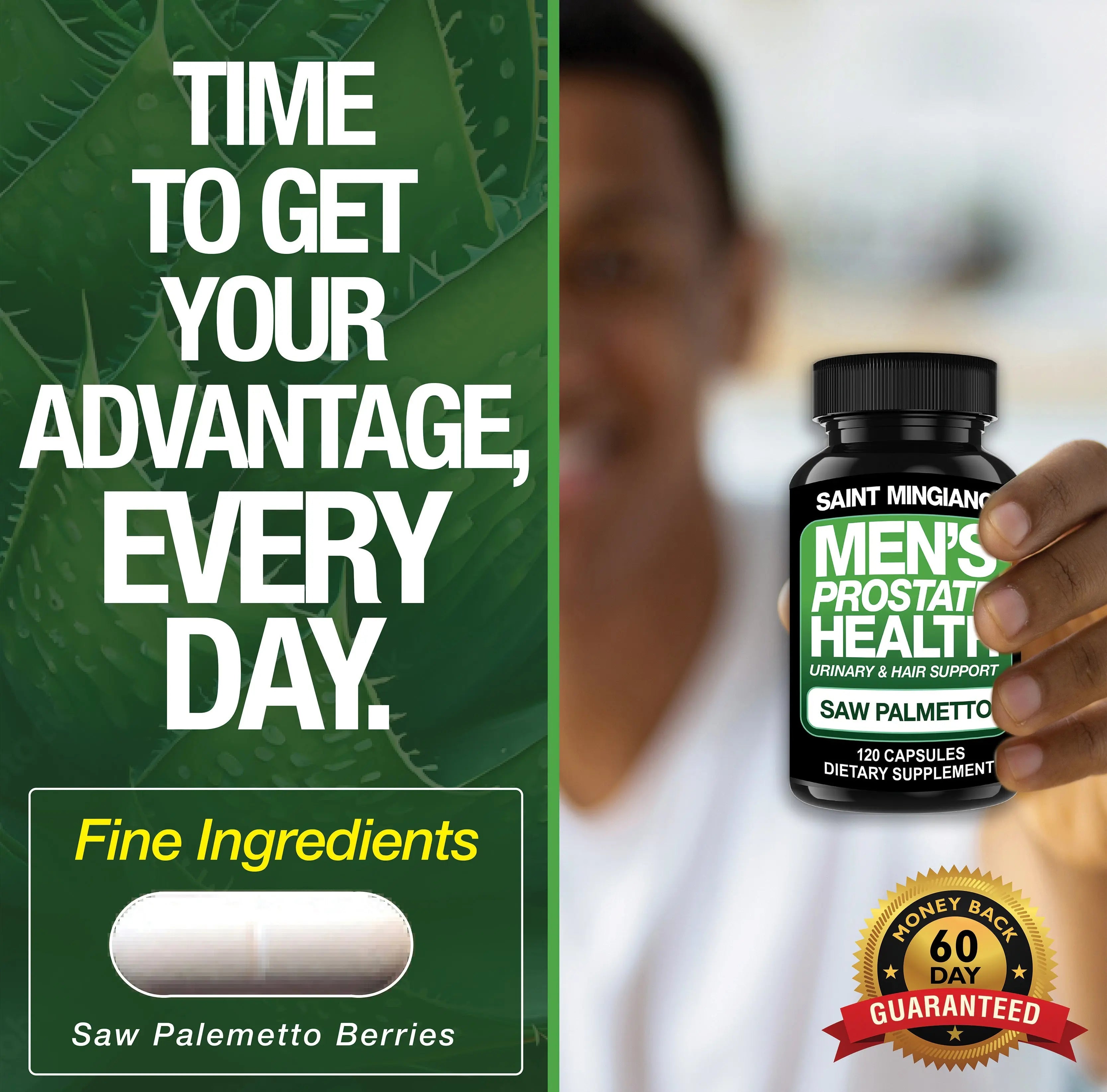 Men’s Prostate Health Supplement – 120 Capsules Saint Mingiano - Supplements & Wellness Dedicated to Holistic Health