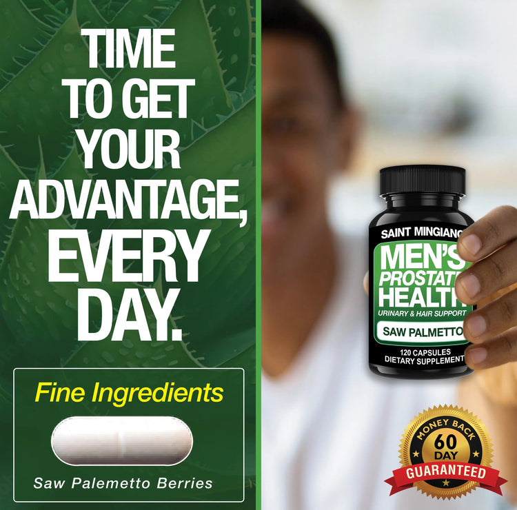 Men’s Prostate Health Supplement – 120 Capsules Saint Mingiano - Supplements & Wellness Dedicated to Holistic Health