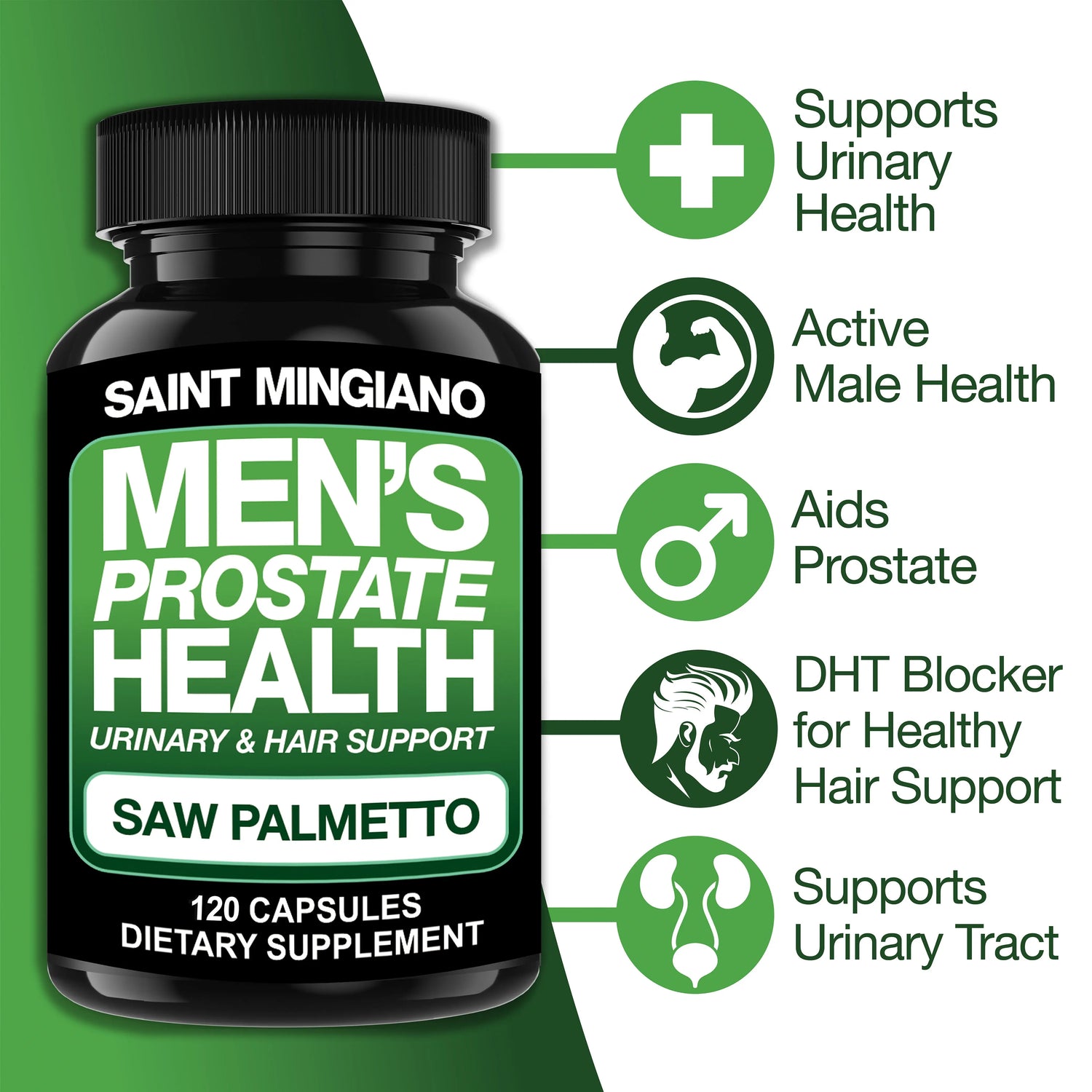 Men’s Prostate Health Supplement – 120 Capsules Saint Mingiano - Supplements & Wellness Dedicated to Holistic Health