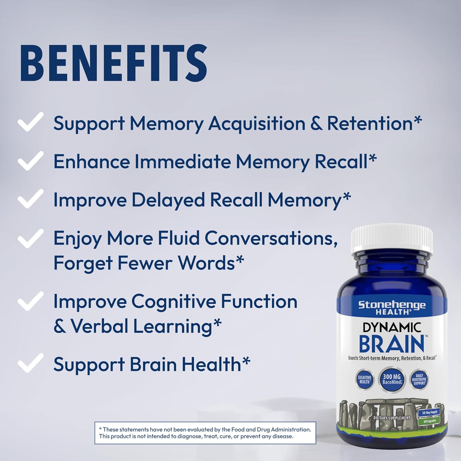 Stonehenge Health Dynamic Brain – Advanced Nootropic Supplement for Memory, Focus &amp; Clarity( Pack of 2) Ballimart