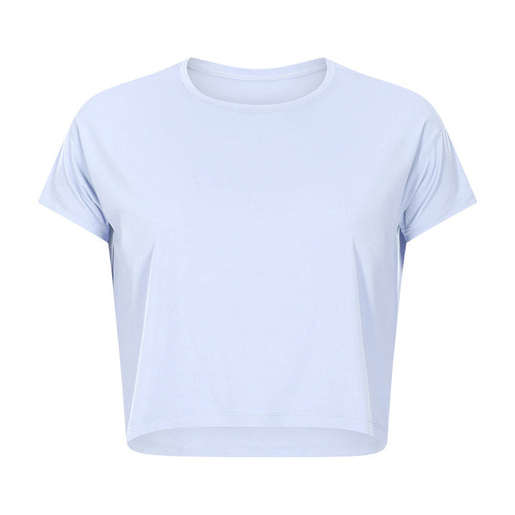 Sexy Cropped Yoga T shirt Women Quick Drying Loose Breathable Outdoor Sports Workout Clothes Wanita Store