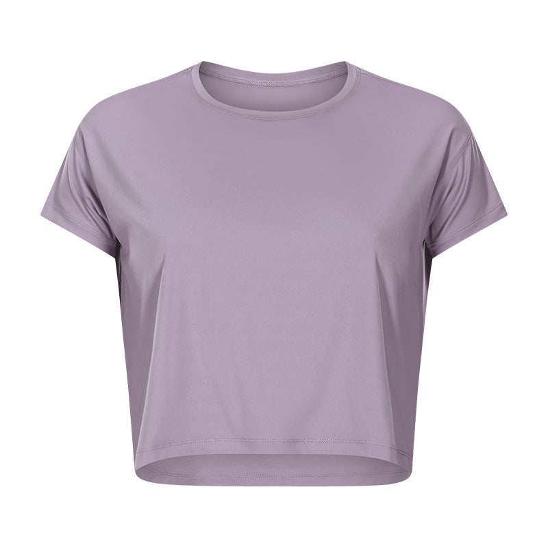 Sexy Cropped Yoga T shirt Women Quick Drying Loose Breathable Outdoor Sports Workout Clothes Wanita Store