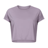Sexy Cropped Yoga T shirt Women Quick Drying Loose Breathable Outdoor Sports Workout Clothes Wanita Store