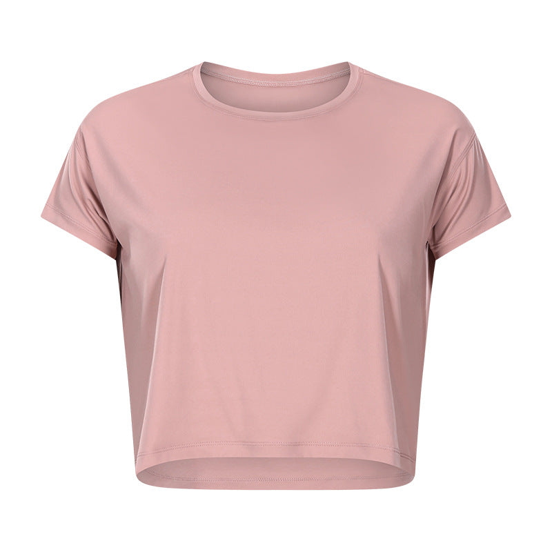 Sexy Cropped Yoga T shirt Women Quick Drying Loose Breathable Outdoor Sports Workout Clothes Wanita Store
