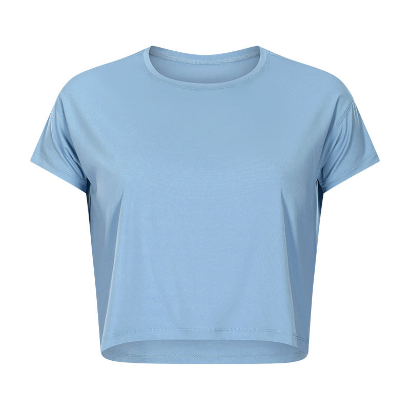 Sexy Cropped Yoga T shirt Women Quick Drying Loose Breathable Outdoor Sports Workout Clothes Wanita Store