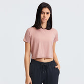 Sexy Cropped Yoga T shirt Women Quick Drying Loose Breathable Outdoor Sports Workout Clothes Wanita Store