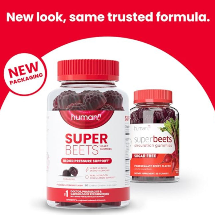humanN SuperBeets Circulation Gummies – 60 Count (Pack of 2) | Heart-Healthy Energy with Grape Seed Extract & Beet Root Powder Ballimart