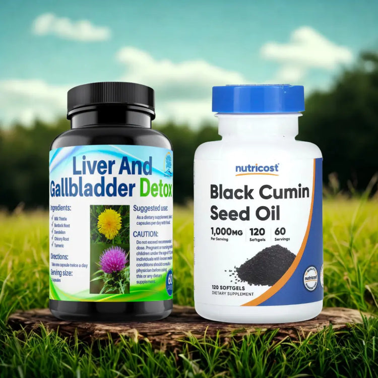 Power Liver Detox & Wellness Bundle - | Liver & Gallbladder Cleanse Capsules + Black Cumin Seed Oil Seamoss depot
