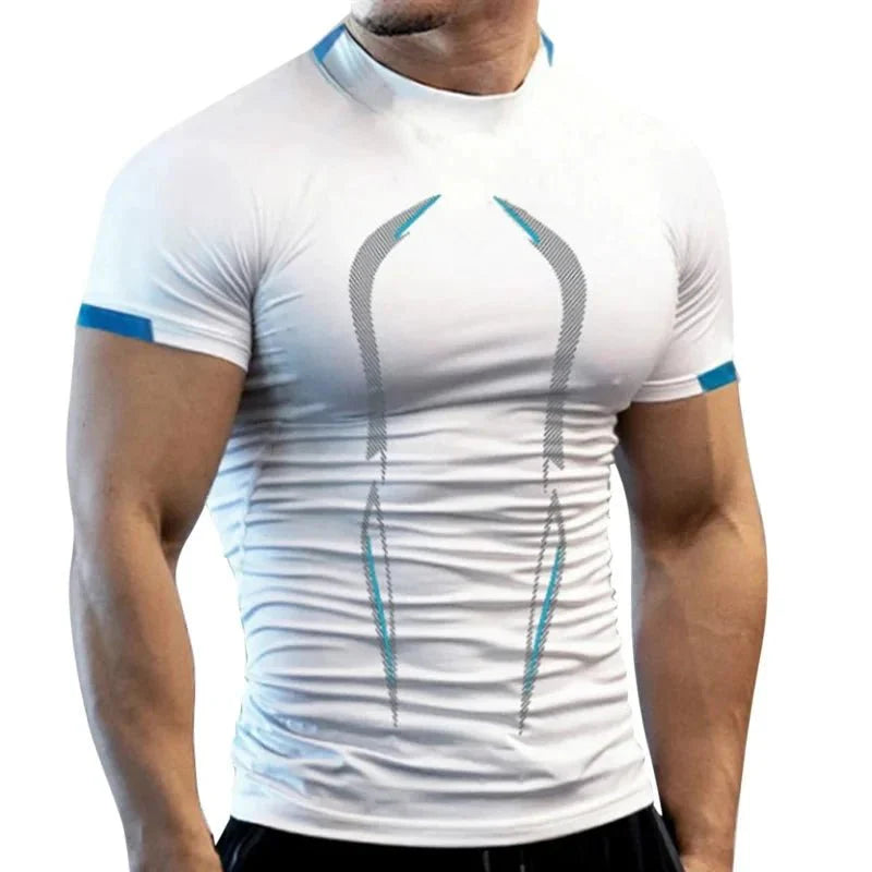 New Summer Gym Breathable T Shirt Men Quick Drying Jogging TShirt Men Training Tees Fitness Tops Running T-shirt MANDOTOS