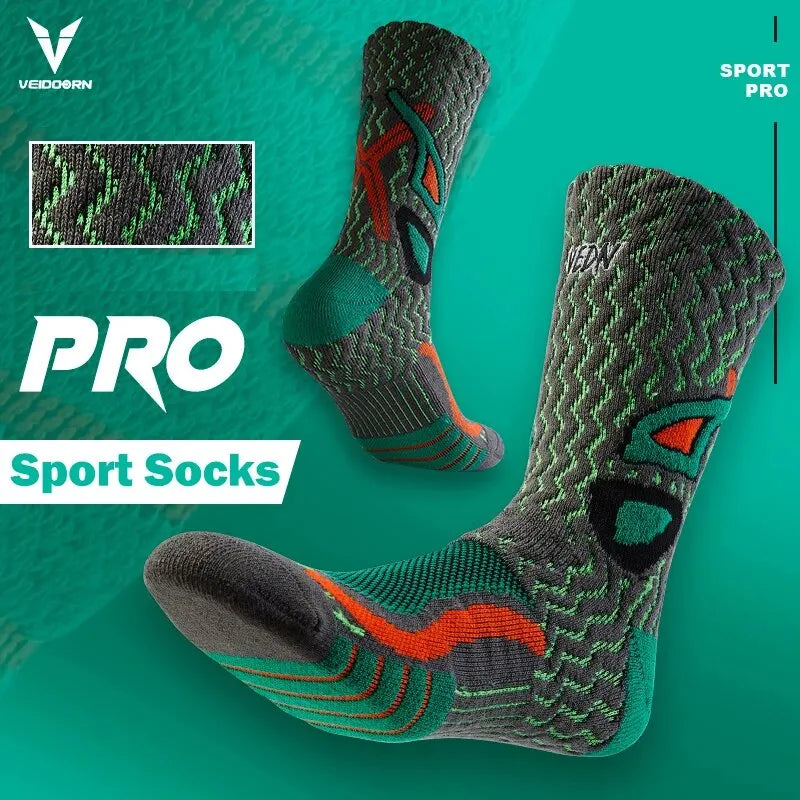 Towel Bottom Sport Socks for Men 9-12 Breathable Non Slip High Cut Basketball Socks Moisture Absorption Socks Pi-Mart
