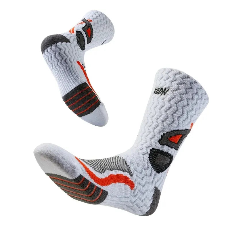 Towel Bottom Sport Socks for Men 9-12 Breathable Non Slip High Cut Basketball Socks Moisture Absorption Socks Pi-Mart