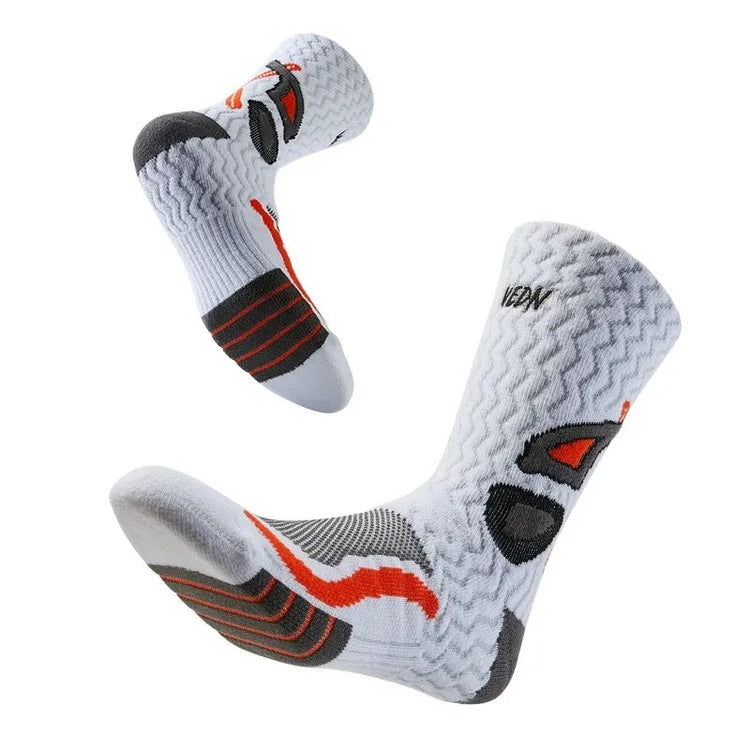 Towel Bottom Sport Socks for Men 9-12 Breathable Non Slip High Cut Basketball Socks Moisture Absorption Socks Pi-Mart