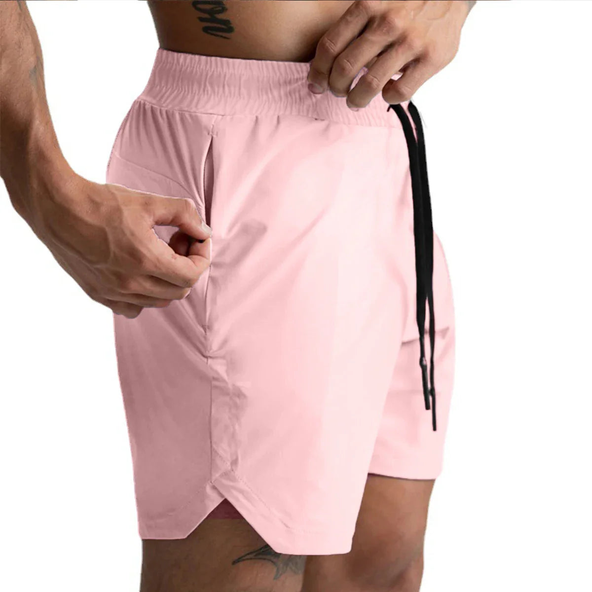 Men Quick Dry Fitness Shorts Breathable Athletic Casual Wear Pi-Mart