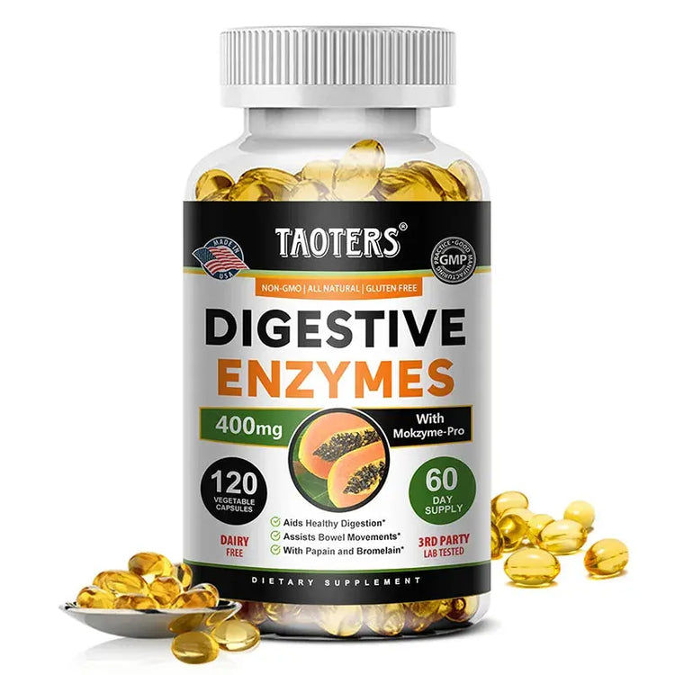 Digestive Enzymes Capsules - Aids in Bowel Movements, Metabolism, Nutrient Digestion and Intestinal Health Roksy