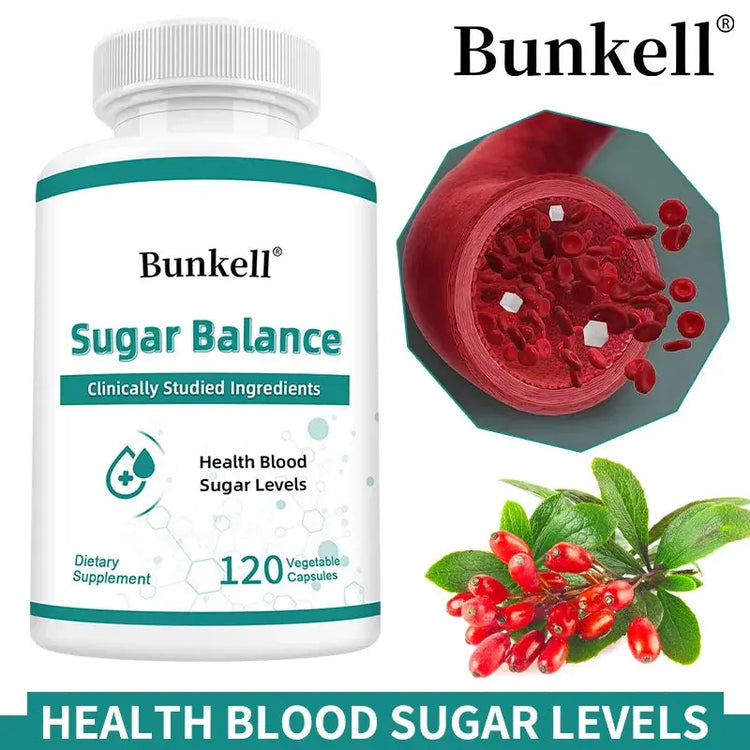 Sugar Balance Supplement - Supports Cardiovascular and Heart Health, Non-GMO, Gluten-Free, with Vitamin C, Berberine HCl Roksy