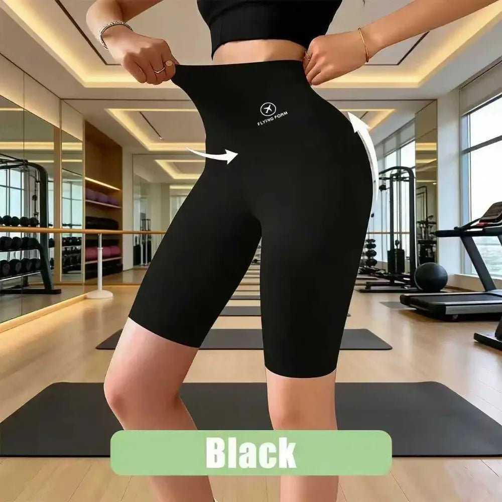 High Waist Seamless Fitness Shorts with Utility Pocket Pi-Mart