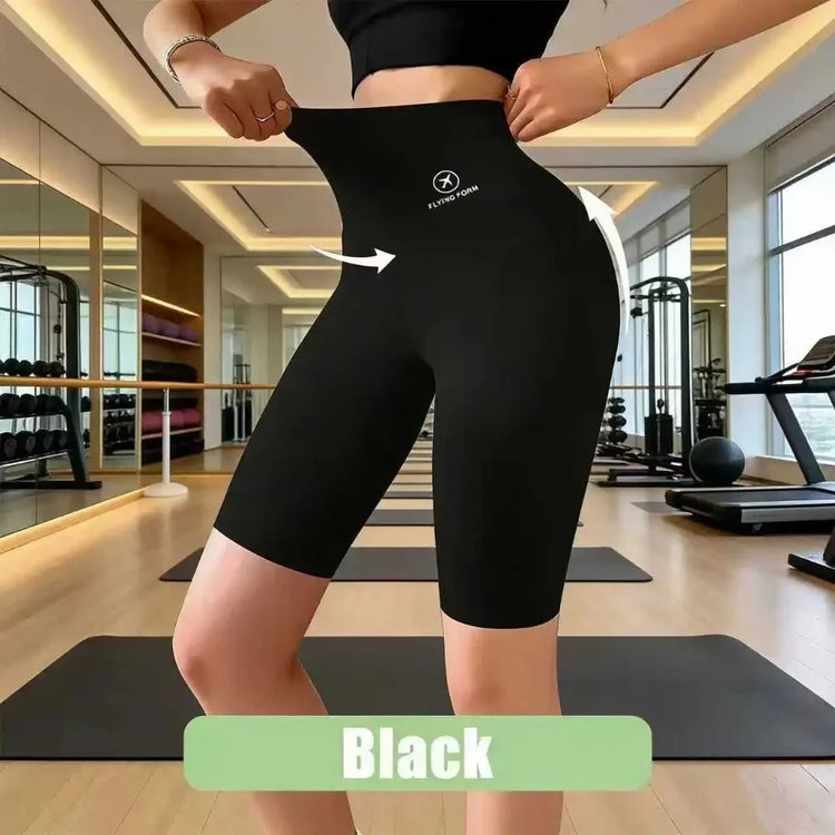 High Waist Seamless Fitness Shorts with Utility Pocket Pi-Mart