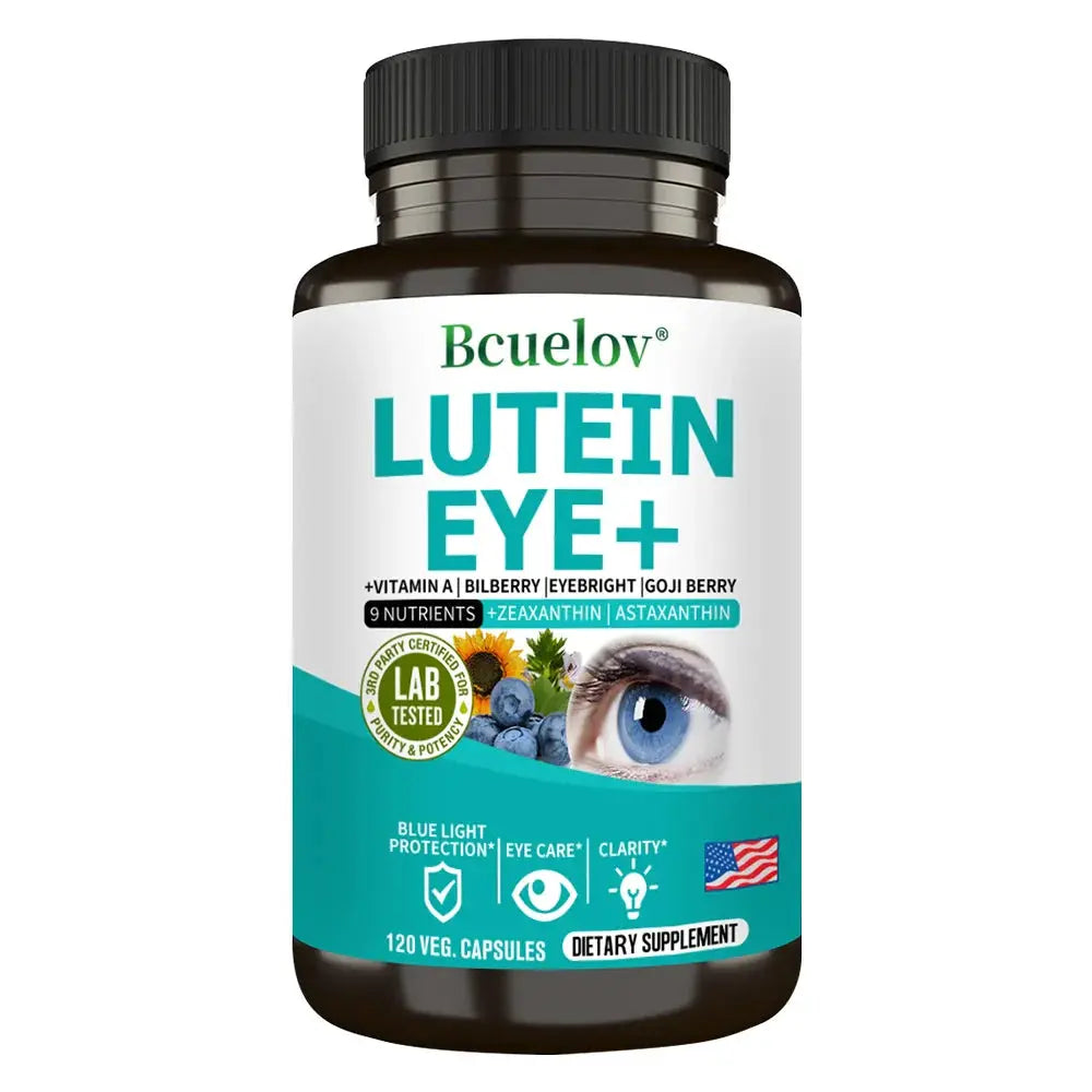 Lutein Eye + Vitamins - 9 in 1 Zeaxanthin Eyebright Bilberry Supplement Retina Eye Lens Healthy Night Vision Roksy