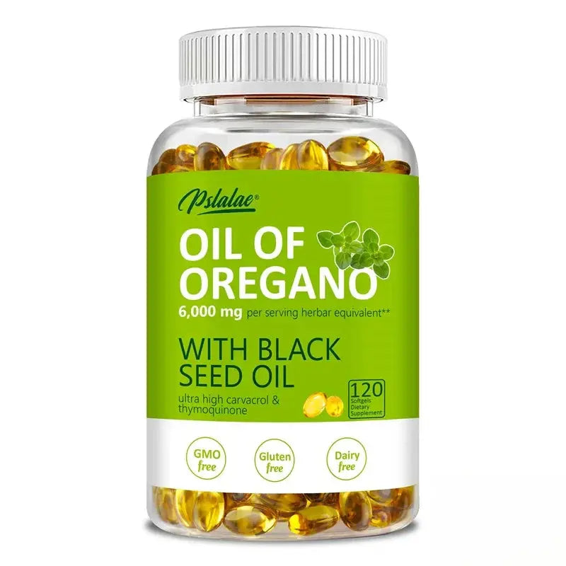 Oregano Oil Softgels - with Oregano & Black Seed Oil, for Digestion, Relieves Bloating, Boosts Immune, Antioxidant - 120pcs Roksy