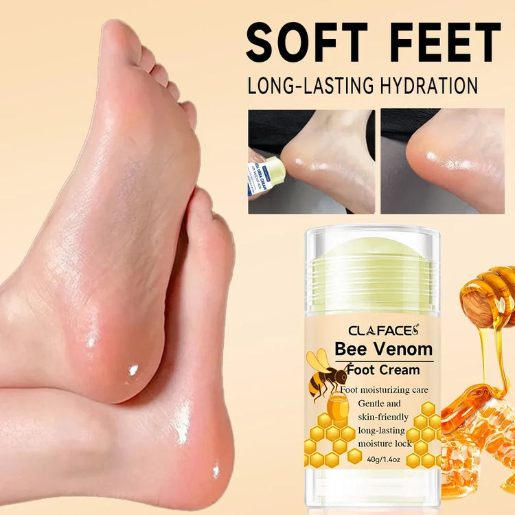 Bee Venom Fast Repair Foot Cream, Deeply Moisturizes Dry Cracked Feet, Exfoliates and Moisturizes Heel Care Stick, Quickly Sooth Pi-Mart