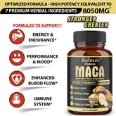 Maca Root Capsules - Natural Energy Supplement, Supports Athletic Performance and Motivation, Builds Muscle and Strengthens Roksy