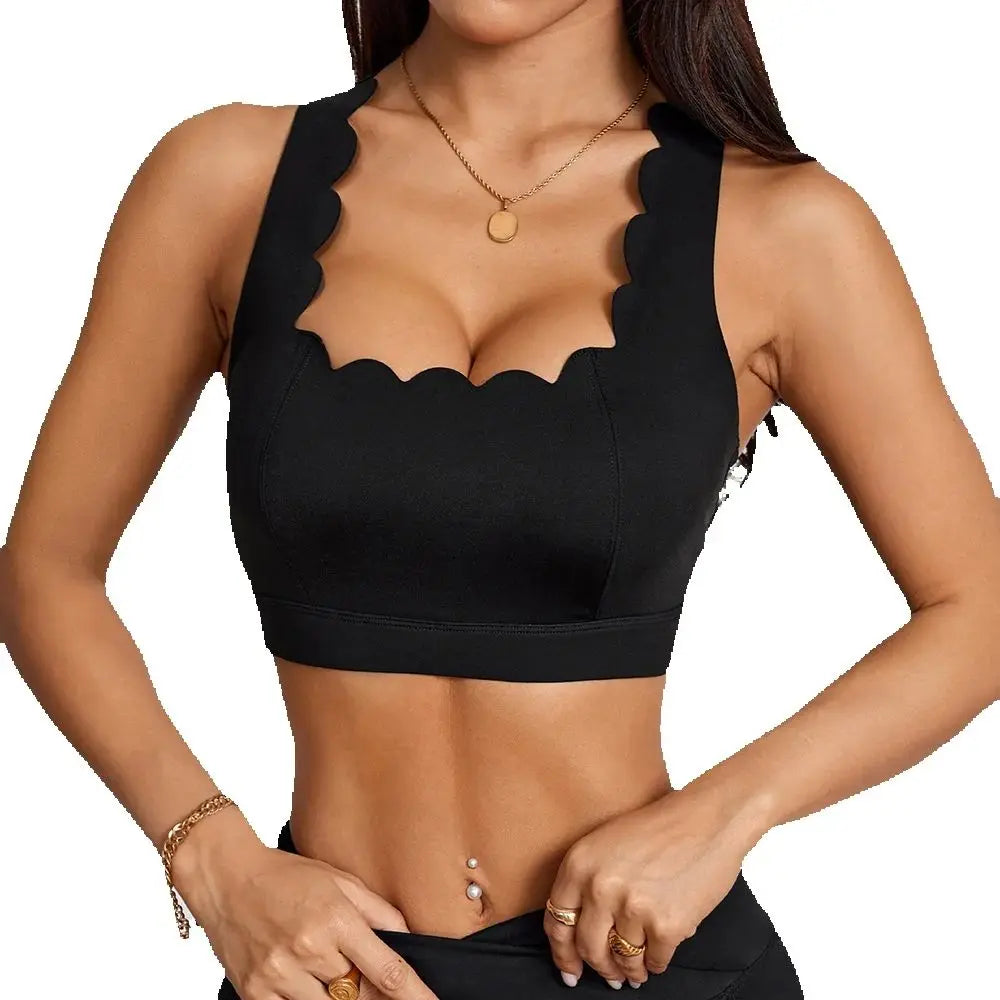 Anfilia Quick Dry Scalloped Sports Bra THRIXINE
