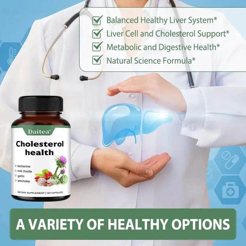 Supplements for Cholesterol Health - Natural Support for Heart, Liver, Digestive and Metabolic Health, 120 Vegetarian Capsules Roksy
