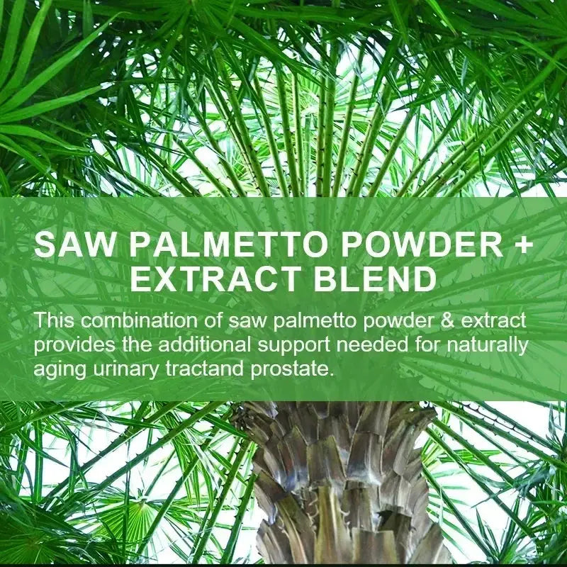 Saw Palmetto Prostate Capsules 2 x 60 = 120 capsules - Help Promote Prostate Health,Reduce Baldness and Thinning Hair & Regulate Hormonal Sex Capsules in The Body Roksy