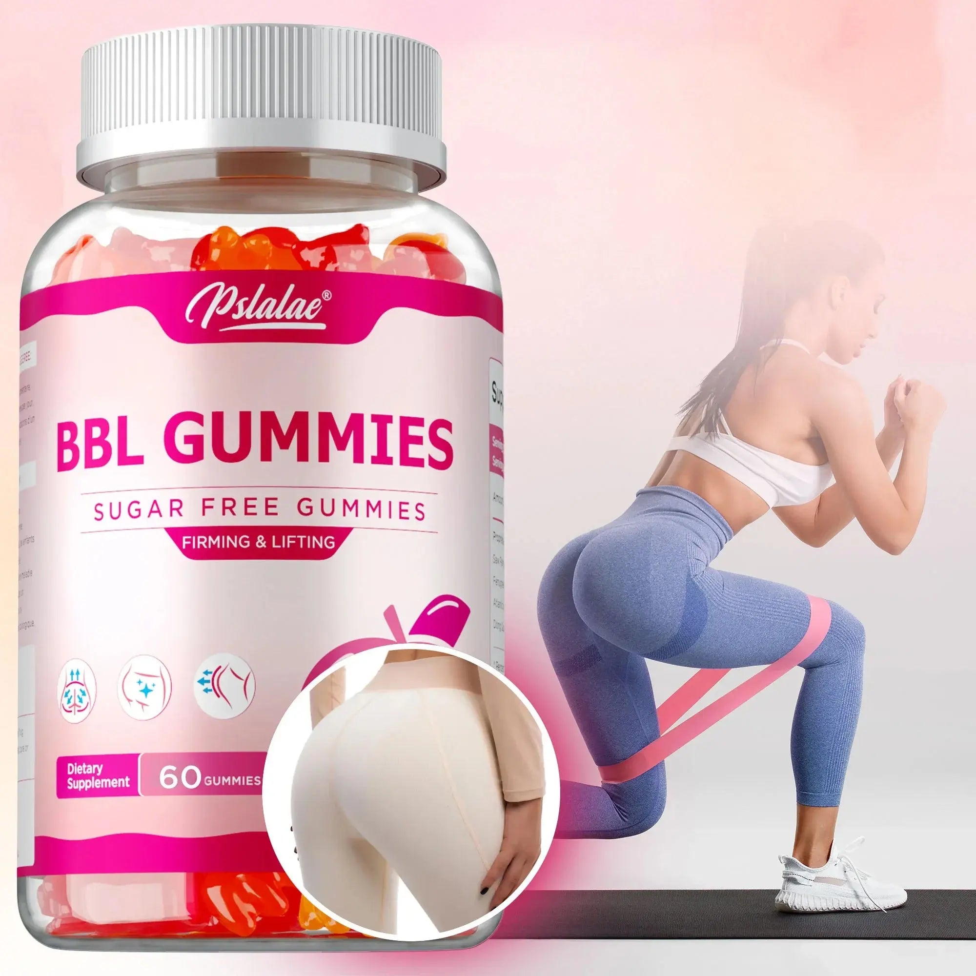 BBL Gummies - Big Butt, Manage Body Shape, Improve Appearance, Increase Confidence, Sculpt Your Butt and Hips - 60 Capsules Roksy