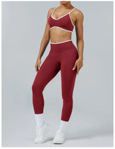 Sculpting Color Block Yoga Set with Tummy Control Shorts Pi-Mart