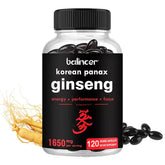 Korean Red Ginseng, Ginsenoside Extract, Energy Supplement, Supports Energy, Focus, Stamina, 120 Capsules Roksy